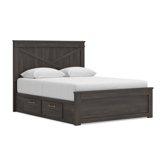 Vonitta Bay Queen Panel Bed with 2 Sided Storage