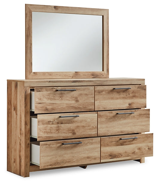 Hyanna Queen Panel Bed with 2 Side Storage, Dresser, Mirror and Nightstand