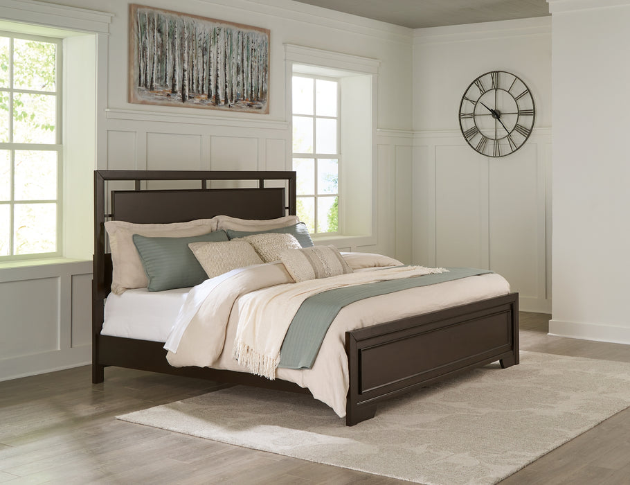 Covetown King Panel Bed, Dresser, Mirror, Chest and Nightstand