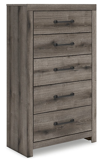 Graystorm Queen Panel Bed, Dresser, Mirror, Chest and Nightstand