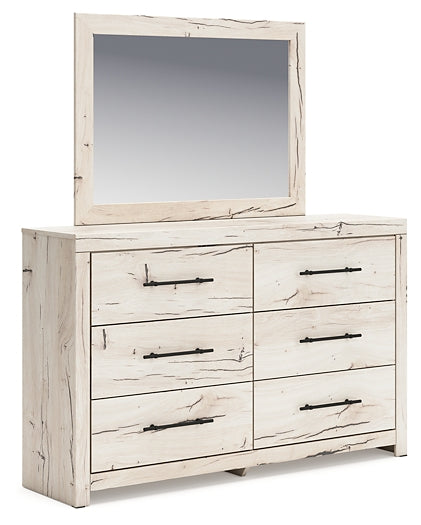 Lawroy King Panel Bed with Storage, Dresser, Mirror, Chest and Nightstand