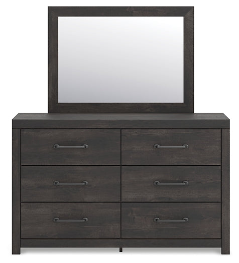 Hollivern Twin Panel Bed with Storage, Dresser, Mirror, Chest and Nightstand