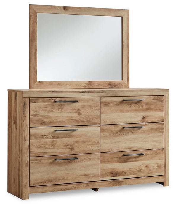 Hyanna Twin Panel Bed with 1 Side Storage, Dresser, Mirror, Chest and Nightstand