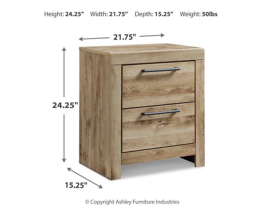 Hyanna Twin Panel Bed with 1 Side Storage, Dresser, Mirror, Chest and Nightstand