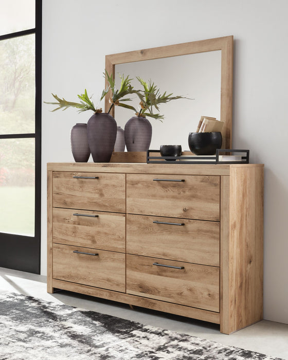 Hyanna Twin Panel Bed with 1 Side Storage, Dresser, Mirror, Chest and Nightstand