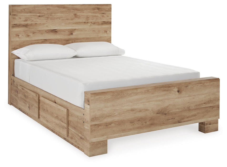 Hyanna Full Panel Bed with 2 Side Storage, Dresser, Mirror, Chest and Nightstand
