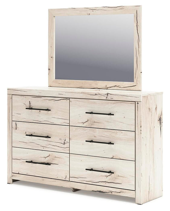 Lawroy Queen Panel Bed with Storage, Dresser, Mirror and Nightstand