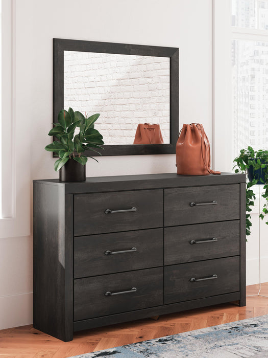 Hollivern Twin Panel Bed with Storage, Dresser, Mirror and Nightstand