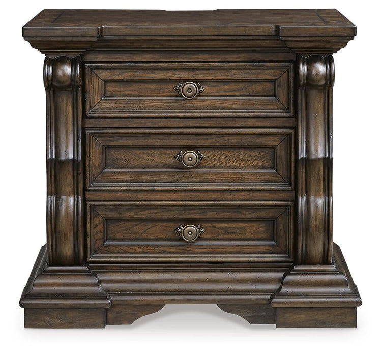 Maylee King Canopy Bed, Dresser, Mirror, Chest and Nightstand