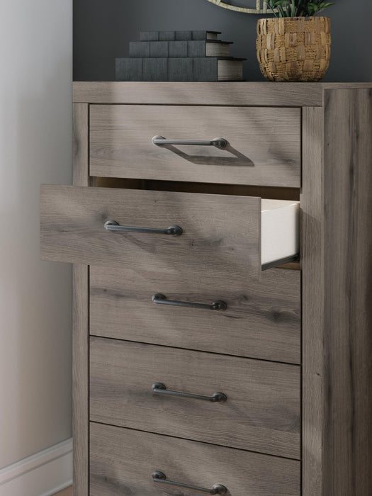 Graystorm Twin Panel Bed with Storage, Dresser, Mirror, Chest and Nightstand