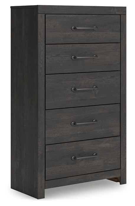 Hollivern Full Panel Storage Bed, Dresser, Mirror, Chest and Nightstand