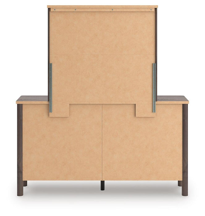 Pamytta Queen Upholstered Panel Platform Bed, Dresser, Mirror, Chest and Nightstand