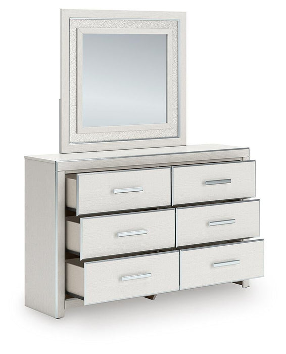 Zuraleus King Upholstered Panel Bed, Dresser, Mirror, Chest and Nightstand