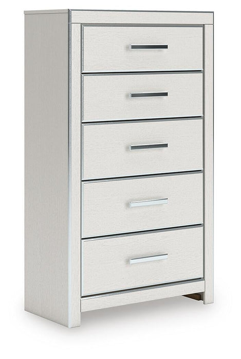 Zuraleus King Upholstered Panel Bed, Dresser, Mirror, Chest and Nightstand