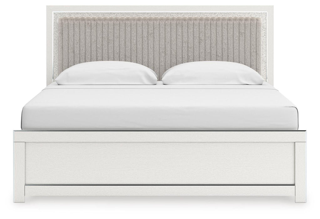 Zuraleus King Upholstered Panel Bed, Dresser, Mirror, Chest and Nightstand