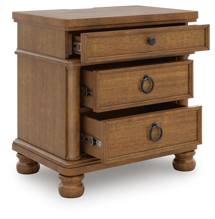 Rowlenstown King Poster Bed with Mirrored Dresser and Nightstand