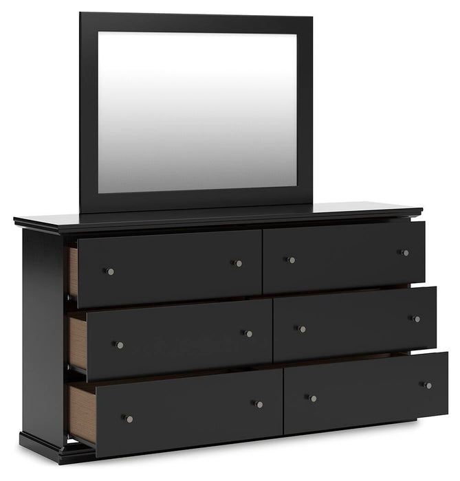 Maribel Full Panel Bed, Dresser, Mirror and Nightstand