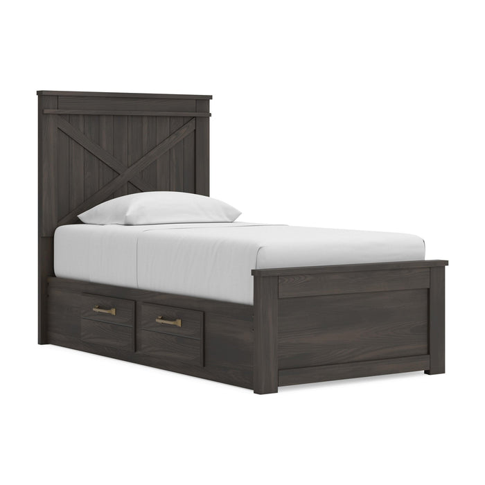 Vonitta Bay Twin Panel Bed with 2 Sided Storage