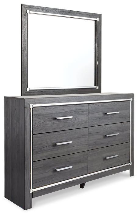 Lodanna Queen Panel Bed with Mirrored Dresser and 2 Nightstands