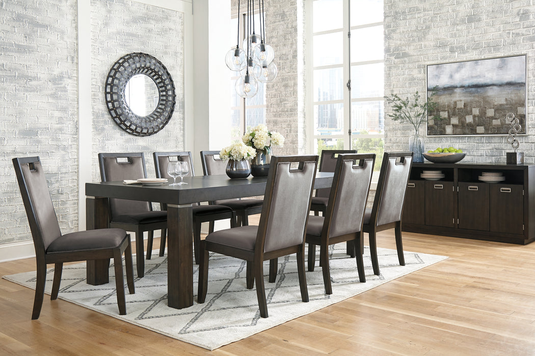 Hyndell Dining Table and 8 Chairs with Storage